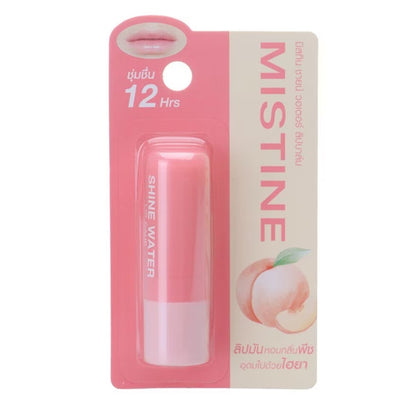 Woman applying Mistine Shine Water Lip Care for plump glossy hydrated lips before after