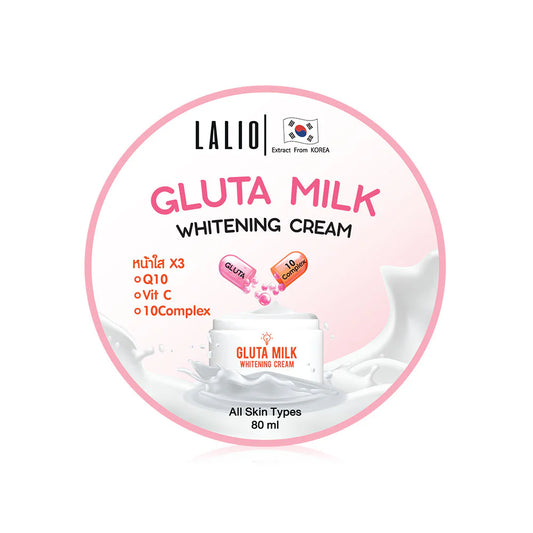 Lalio Gluta Milk Whitening Cream 80ml - Thai-made brightening and nourishing cream