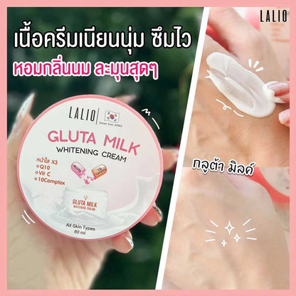 Lalio Gluta Milk Whitening Cream ingredients - Glutathione 10 Complex and Vitamin C from Thailand