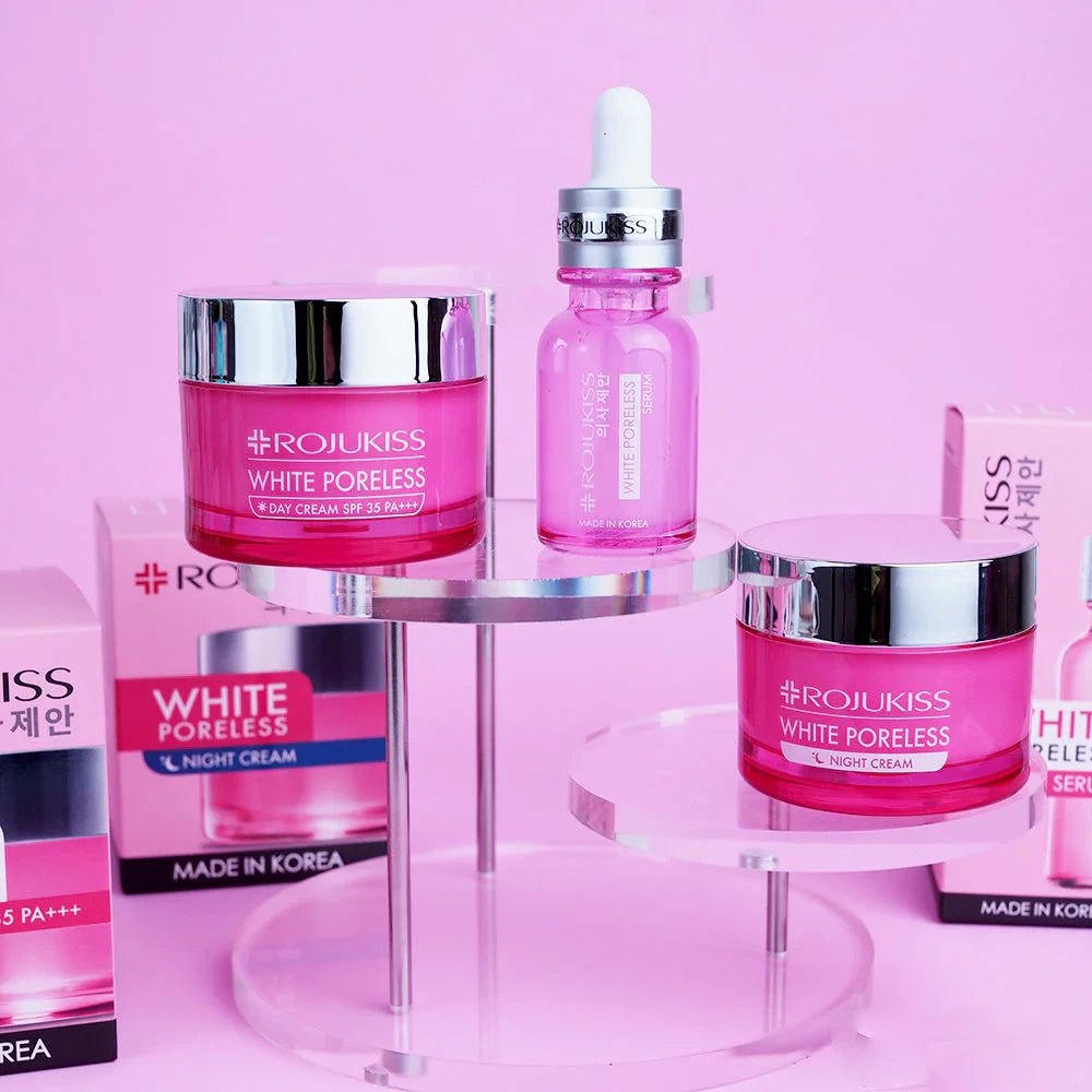 Rojukiss White Poreless Night Cream rich texture - Thai-made overnight skincare application