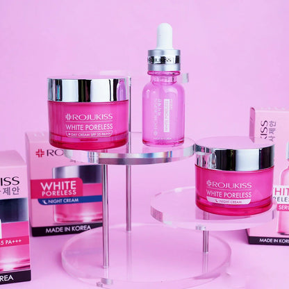 Rojukiss White Poreless Night Cream rich texture - Thai-made overnight skincare application