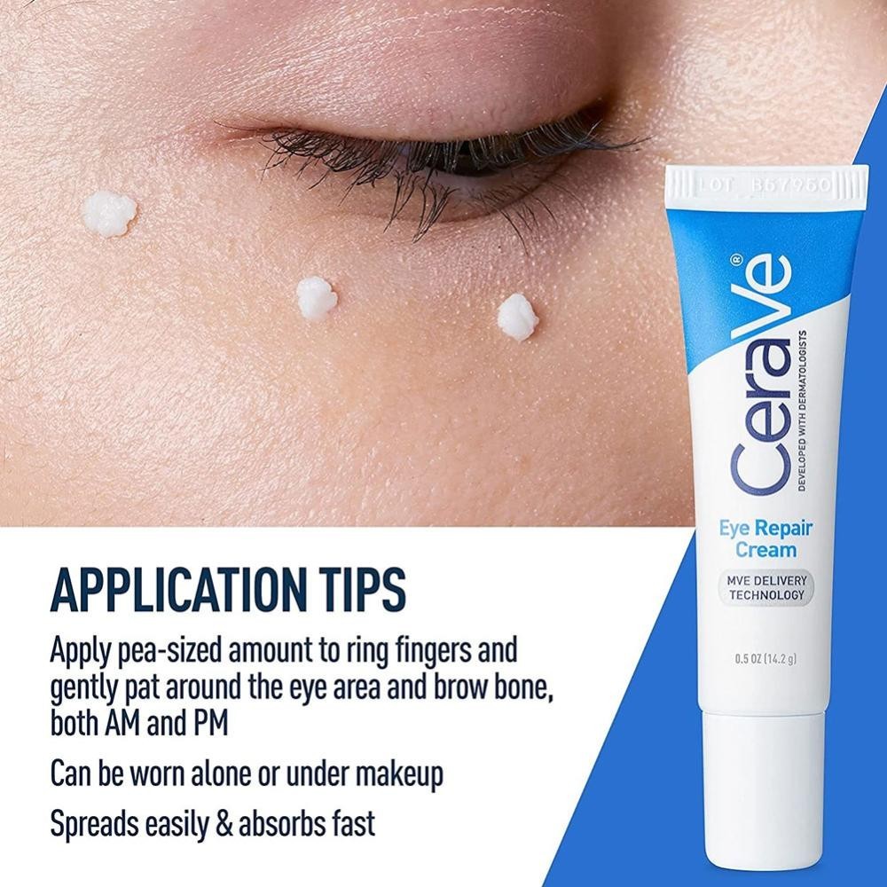 CeraVe Eye Repair Cream texture close-up ceramides hyaluronic acid niacinamide formula