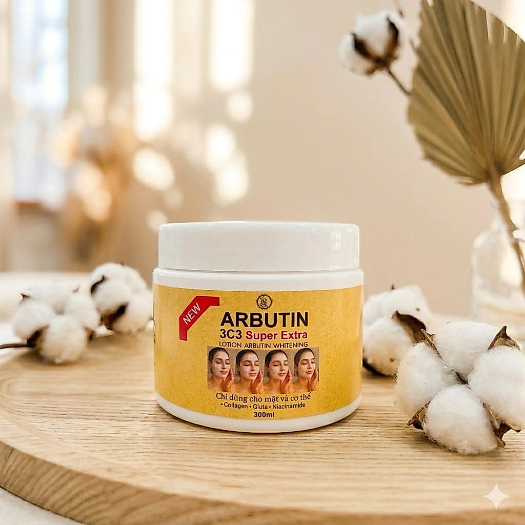 Arbutine 3C3 Extra Lotion Arbutin Whitening 300ml bottle packaging Thailand brightening body lotion