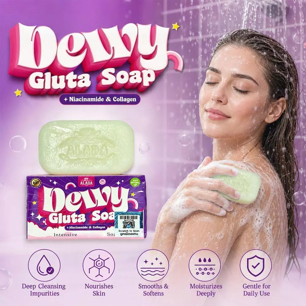 Thai FDA registered ALADA DEWY GLUTA SOAP with scratch-off QR code authentic premium skincare guarantee