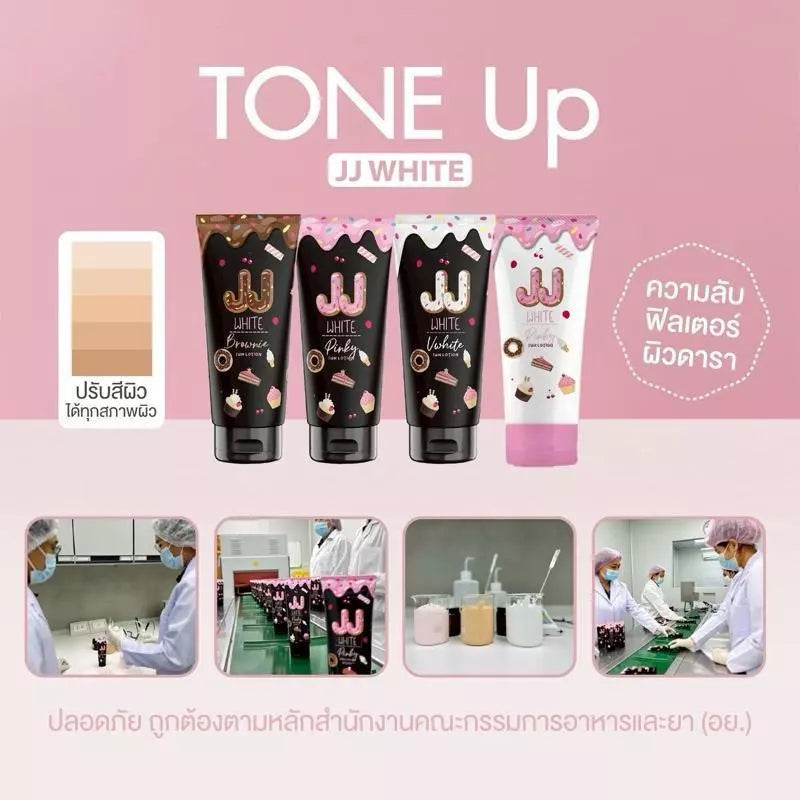 JJ White Sun Lotion SPF50 PA++ bottle packaging Thailand brightening daily sunscreen with broad-spectrum UV protection