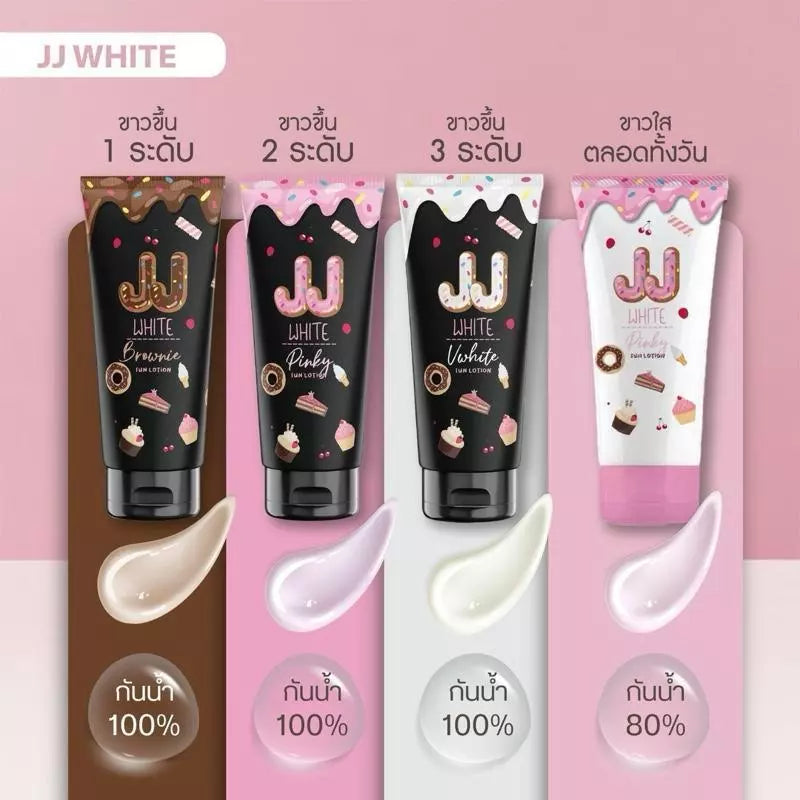 JJ White Sun Lotion SPF50 PA++ bottle packaging Thailand brightening daily sunscreen with broad-spectrum UV protection