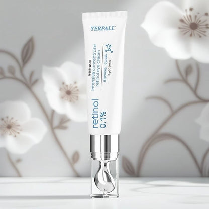 Woman applying Yerpall Retinol Eye Cream for bright smooth radiant eye area before after results