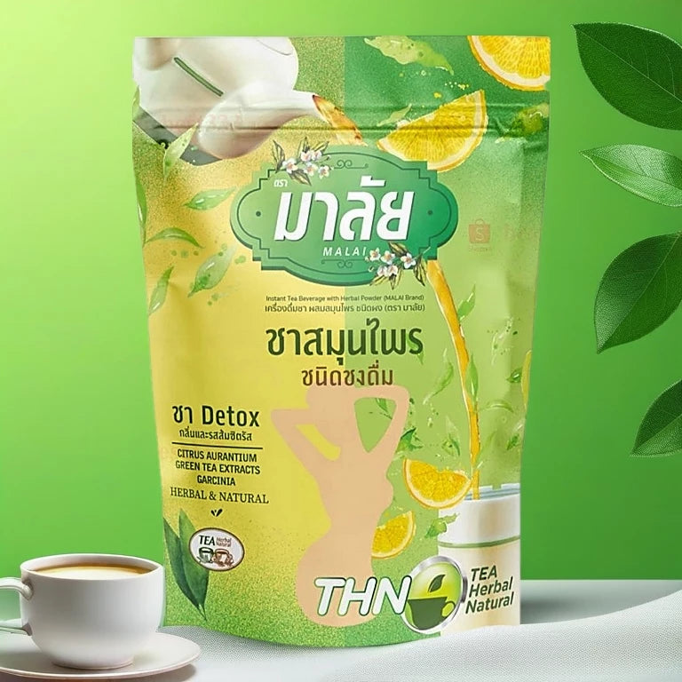 Thai FDA registered Mali Herbal Tea for digestion bloating detox wellness 150g