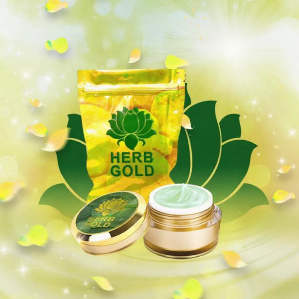 HERB GOLD CREAM by Herb Inside jar packaging Thailand fast-acting herbal acne and brightening face cream
