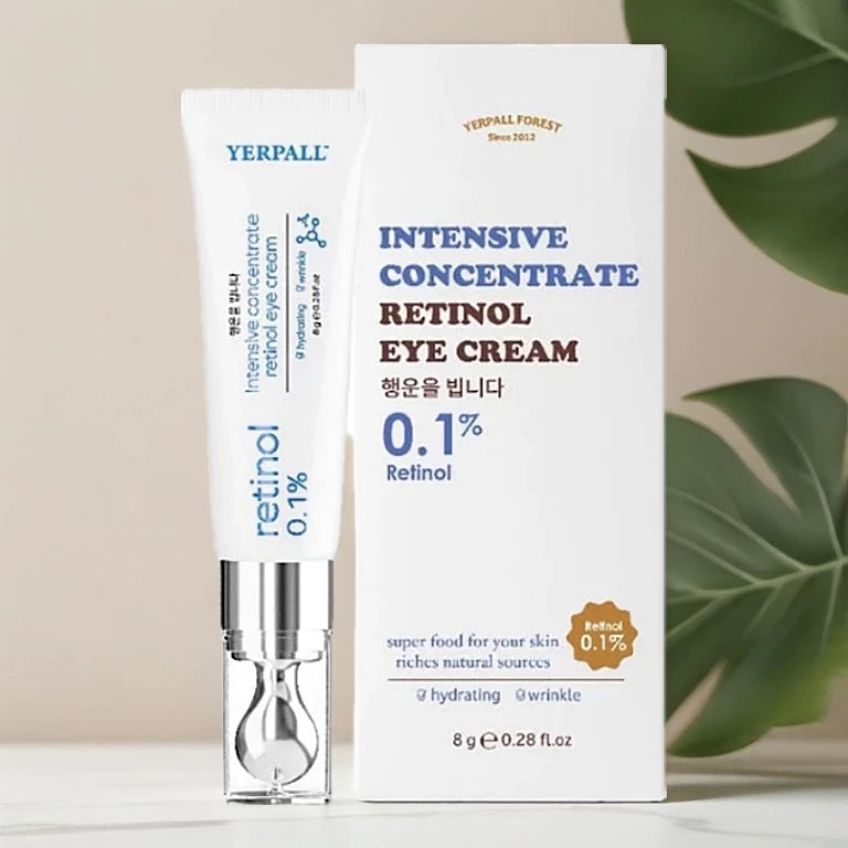 Yerpall Intensive Concentrate Retinol Eye Cream 8g jar packaging Thailand anti-aging under-eye cream with Retinol Aquatide Red Algae Peptides