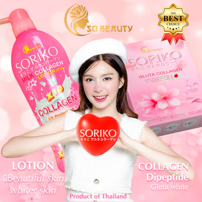 SORIKO Milk Collagen Lotion | Brightening Anti-Aging SPF Thai