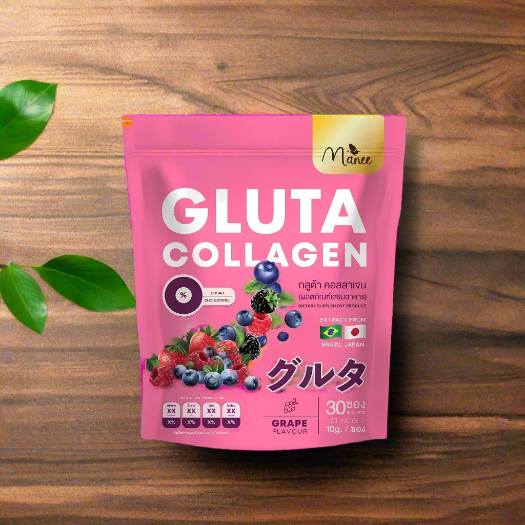 MANEE Gluta Collagen 30 sachets FDA registered Thai beauty drink showing radiant skin with fish collagen L-Glutathione for wholesale buyers