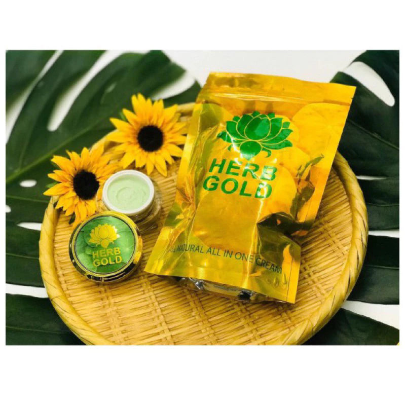 HERB GOLD CREAM by Herb Inside jar packaging Thailand fast-acting herbal acne and brightening face cream