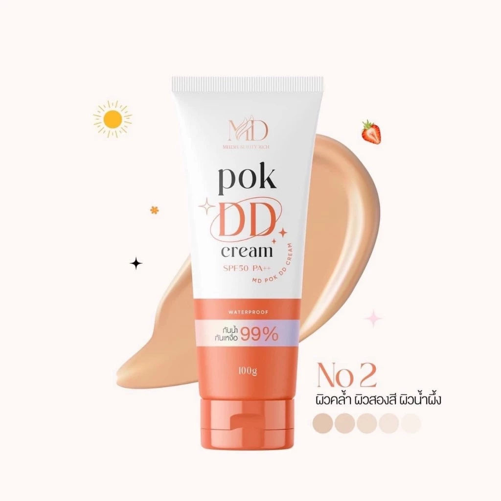 Pok DD Cream texture close-up lightweight fast-absorbing formula no white cast non-sticky
