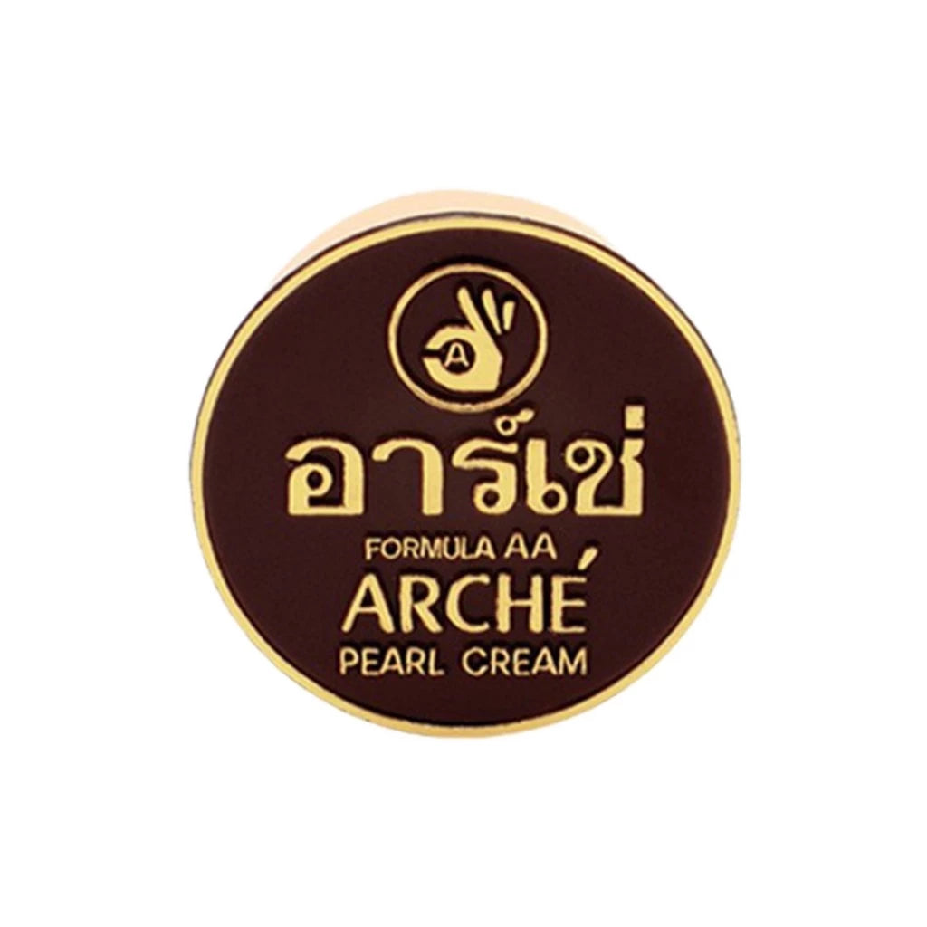 Woman applying Arche Pearl Cream to blemish for clear calm radiant skin before after