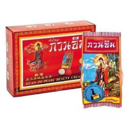 Thai FDA registered Kuan Im Original Pearl Cream for dark spots fine lines dullness aging skin