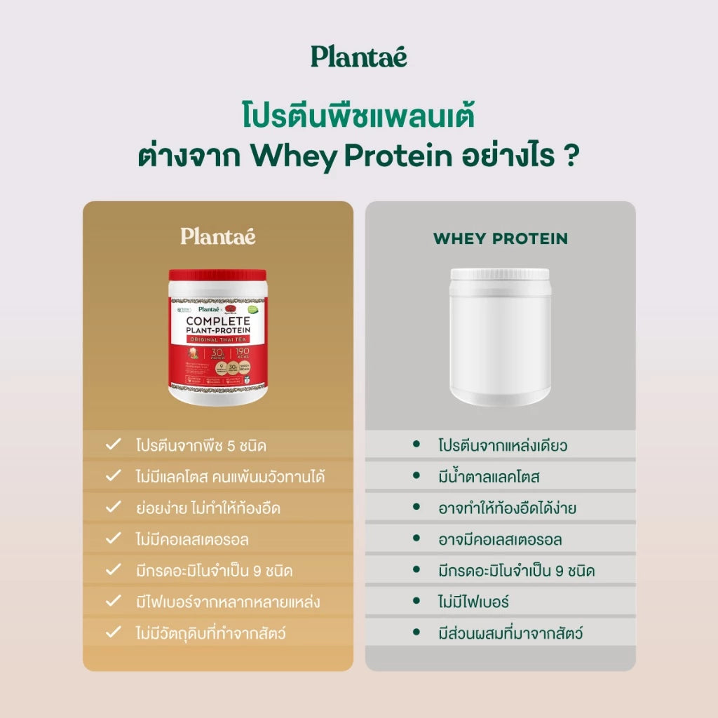 Thai FDA registered Plantae x Chatramue Complete Plant Protein for muscle recovery vegan nutrition 800g jar