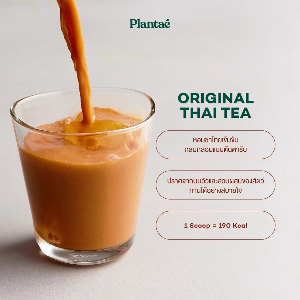 Plantae x Chatramue Complete Plant Protein Original Thai Tea Flavor 800g jar packaging Thailand vegan protein powder