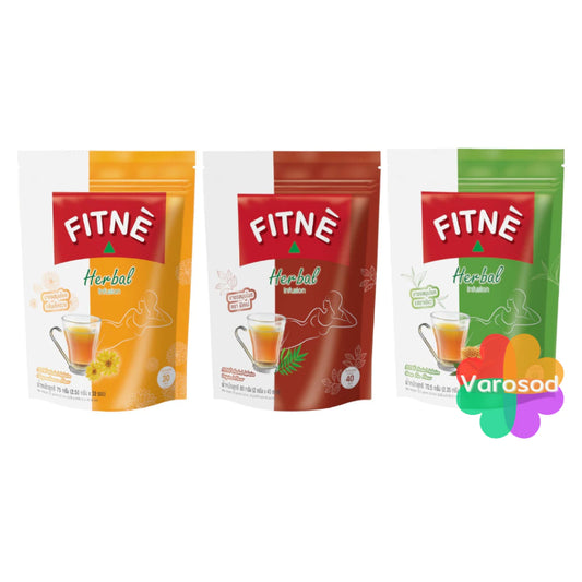 Fitne Herbal Tea sachets packaging Thailand natural digestive wellness tea with Senna Terminalia Chebula Stevia botanicals