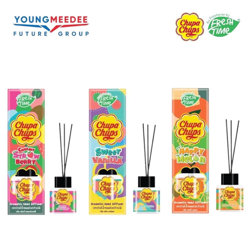Chupa Chups Reed Diffuser close-up premium fragrance oils natural rattan reeds formula