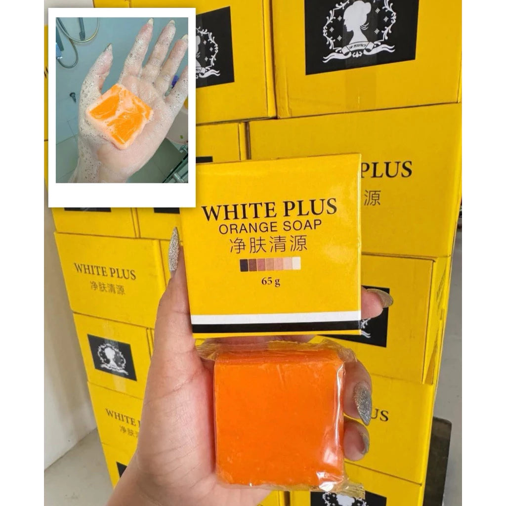 Thai FDA registered Light White Orange Soap for dullness rough texture dead skin cells uneven tone 65g