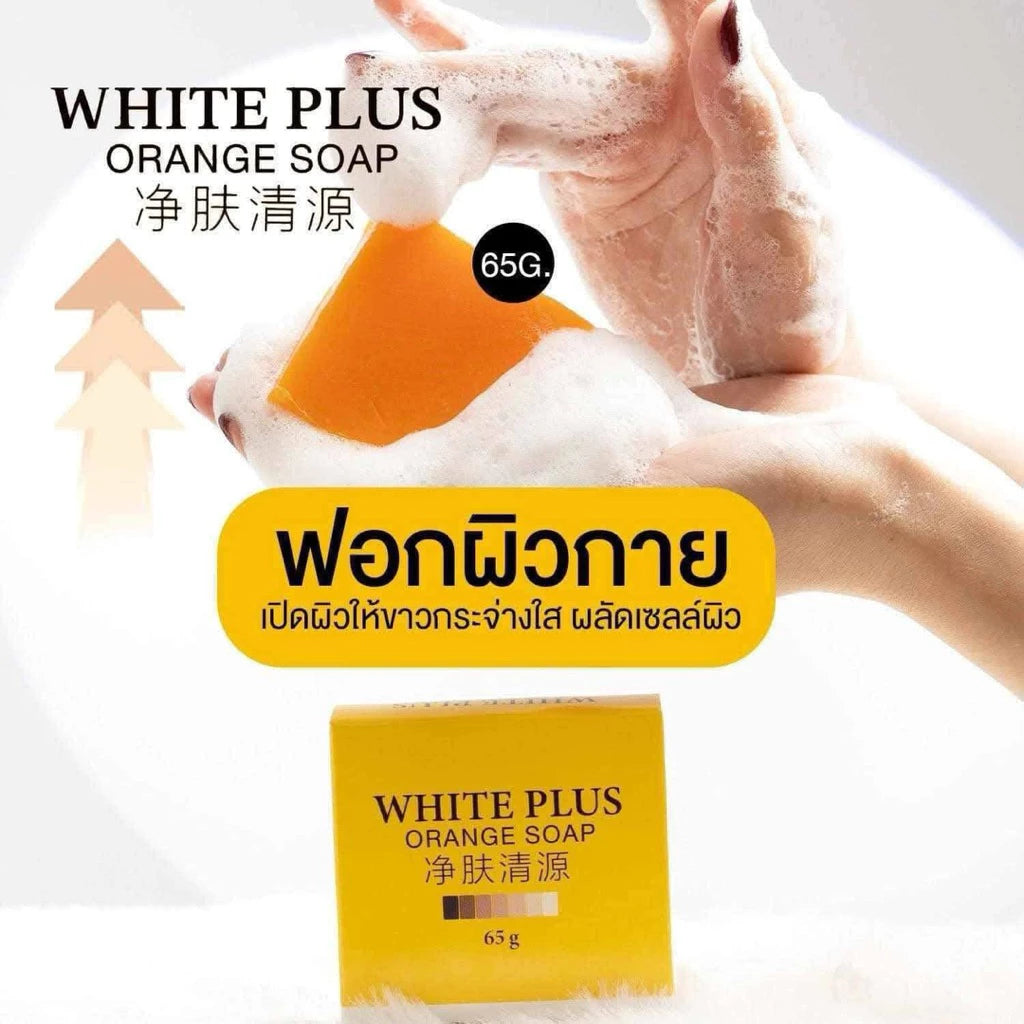 Light White Orange Soap texture close-up orange extract vitamin C gentle exfoliating grains formula