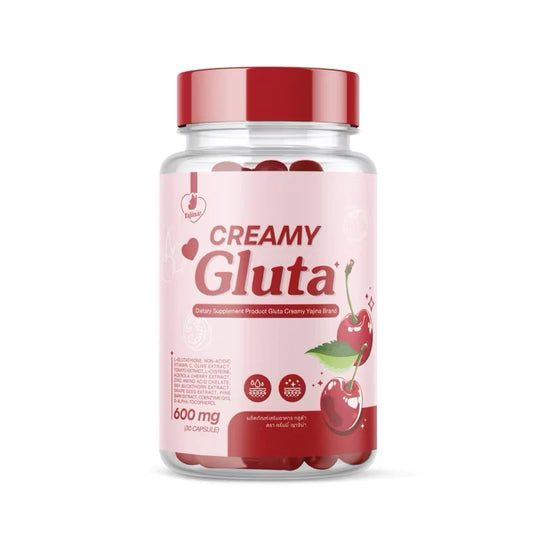 CREMY GLUTA Dietary Supplement 30 capsules bottle packaging Thailand skin brightening supplement with L-Glutathione Grape Seed Extract Q10