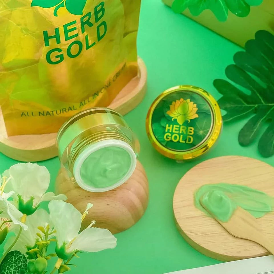 HERB GOLD CREAM by Herb Inside jar packaging Thailand fast-acting herbal acne and brightening face cream