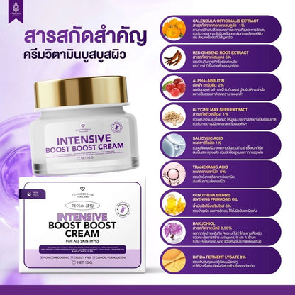 Multiple Founderskin Intensive Boost Boost Cream jars and tubes arranged for wholesale Thai face cream display