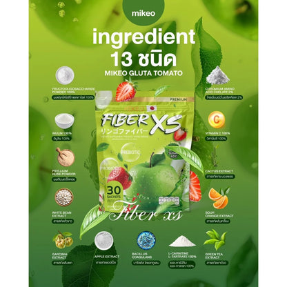 Woman drinking MIKEO Fiber XS for light balanced confident wellness before after results