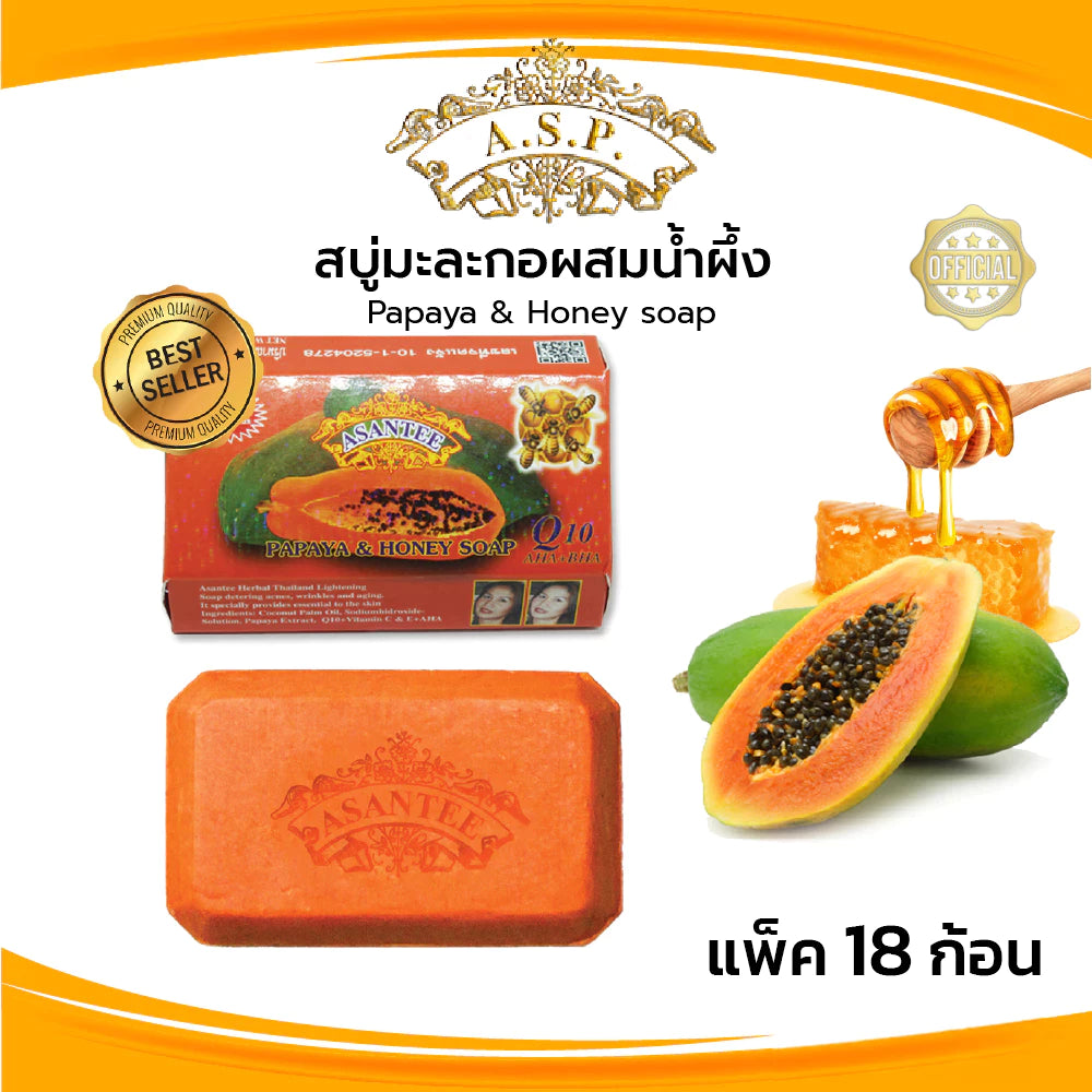 Woman using Asantee Papaya Honey Soap for soft bright nourished skin before after
