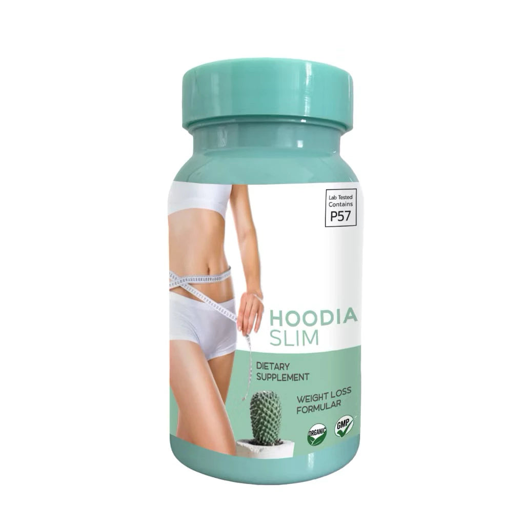 JP Hoodia Slim Tablet 50g bottle packaging natural dietary supplement with pure Hoodia Gordonii plant extract for weight management