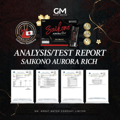 SAIKONO COLLAGEN AORRAA PLUS 15,500mg – Deep Sea Fish Collagen 3-Type | 10 Sachets
