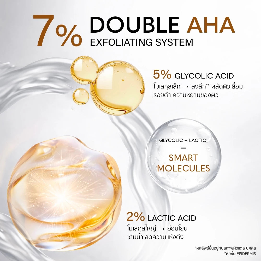 Gravich Glyco Lactic Double AHA Exfoliating Toner 315ml bottle packaging Thailand exfoliating facial body toner with Glycolic Acid Lactic Acid Witch Hazel