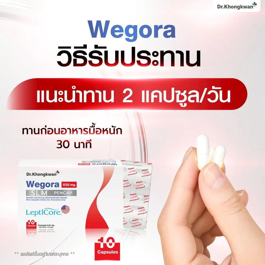Dr.khongkwan Wegora SLM PenCap box packaging Thailand appetite control metabolic supplement US-patented