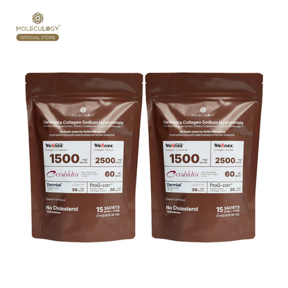 Moleculogy CERAHIDRA Collagen Drink Mix – Wellnex® Collagen Dipeptide PO OG + CeraHidra™ + Liposomal Vitamin C | Forest Fruit | 15 Sachets