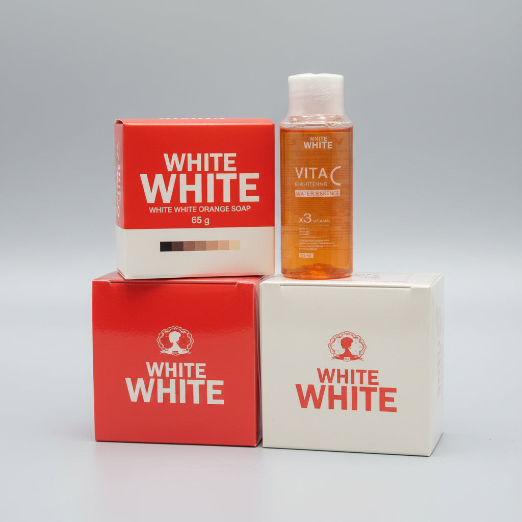 Woman applying White White Booster Cream for brighter even-toned radiant skin before after